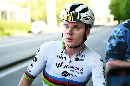 LIEGE BELGIUM APRIL 27 Lotte Kopecky of Belgium and Team SD WorxProtime reacts after the 9th Liege Bastogne Liege Femmes 2025 a 1529km one day race from Bastogne to Liege UCIWWT on April 27 2025 in Liege Belgium Photo by Luc ClaessenGetty Images