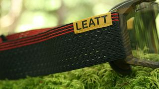 detail shot showing the mesh strap on the Leatt Velocity 4.0 MTB X-Flow Goggles
