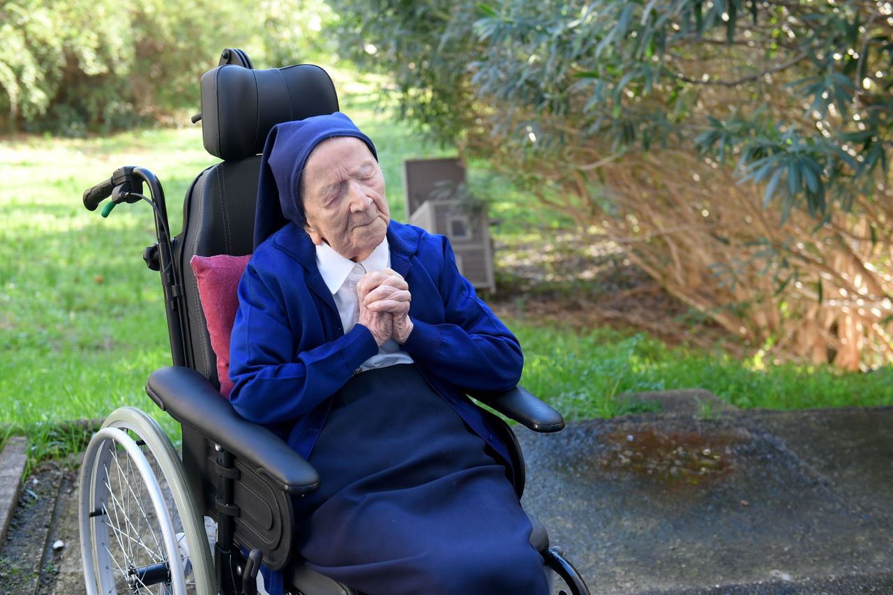 Sister Andre prays.