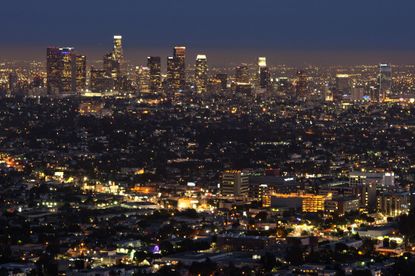 Downtown Los Angeles at night in 2013.