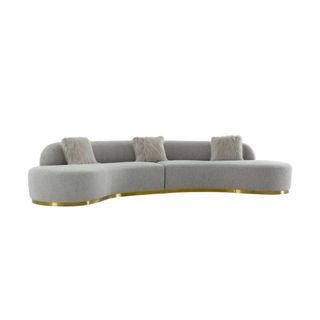 curved grey sofa