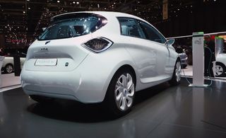 White The Renault Zoe electric production car