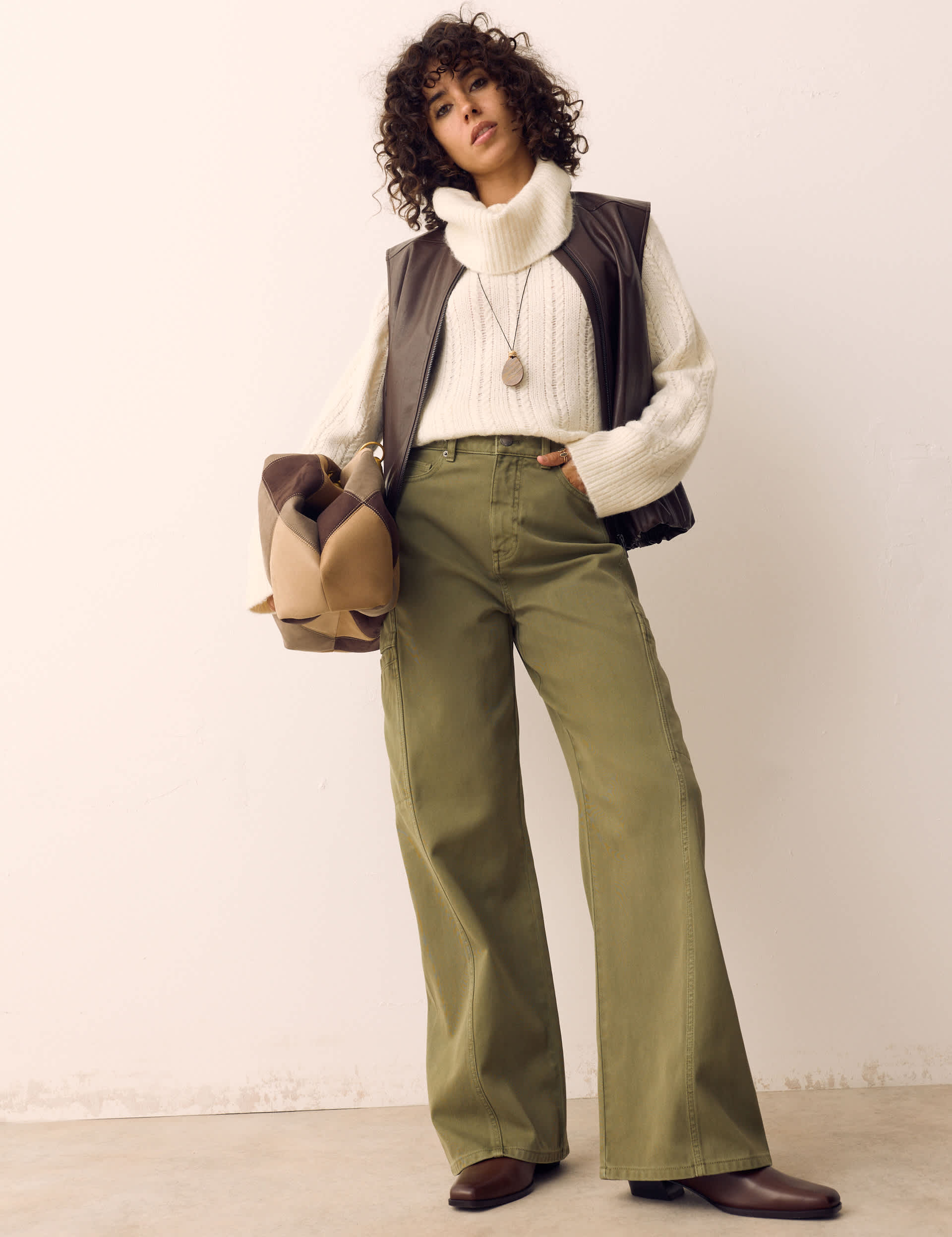 Pure Cotton Cargo Straight Leg Trousers