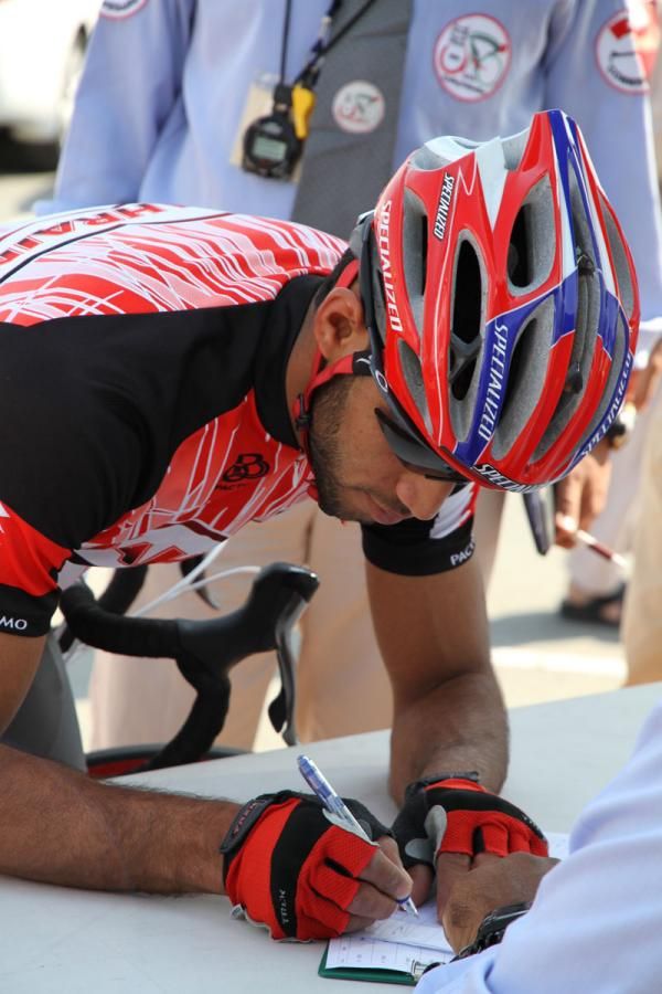 A Bahrainian rider signs on