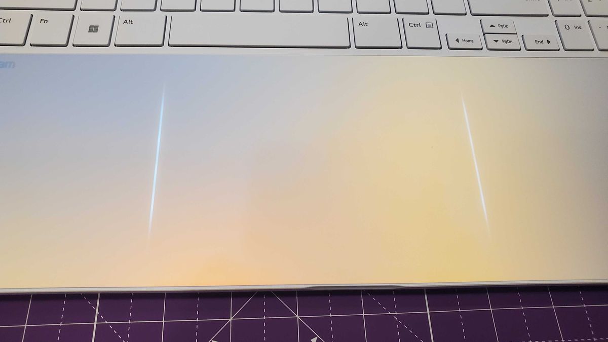 closeup of white touchpad