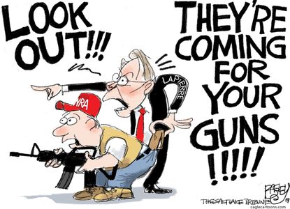 Political Cartoon U.S. NRA Gun Owners Wayne LaPierre