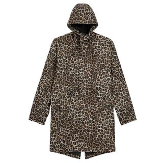 The Kooples Leopard-Print Hooded Woven Parka Jacket