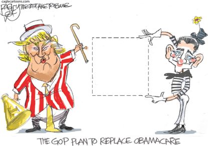 Political cartoon U.S. Donald Trump Paul Ryan