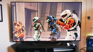 Hisense U7K TV with Halo Infinite Spartans on screen