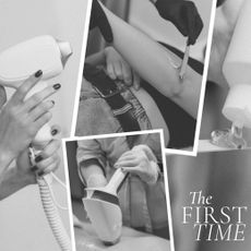 collage of laser hair removal machines and process