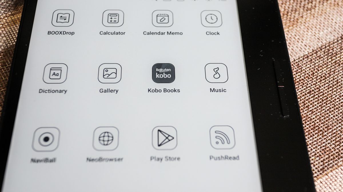 The Kobo Android app on the Onyx Boox Page