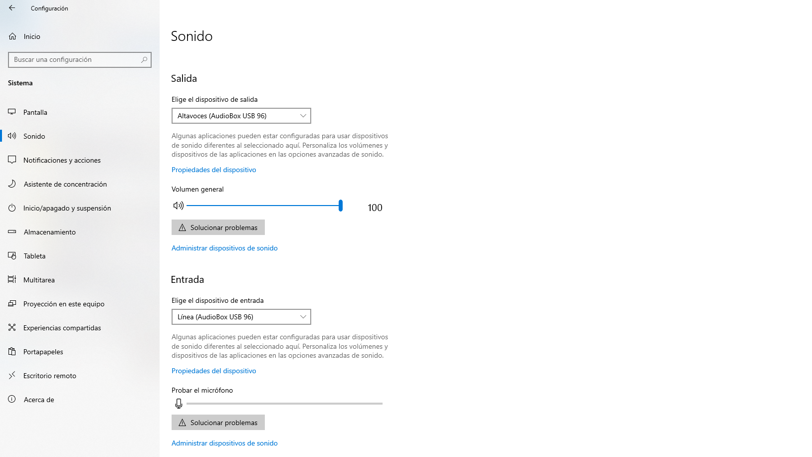 Sonido win10