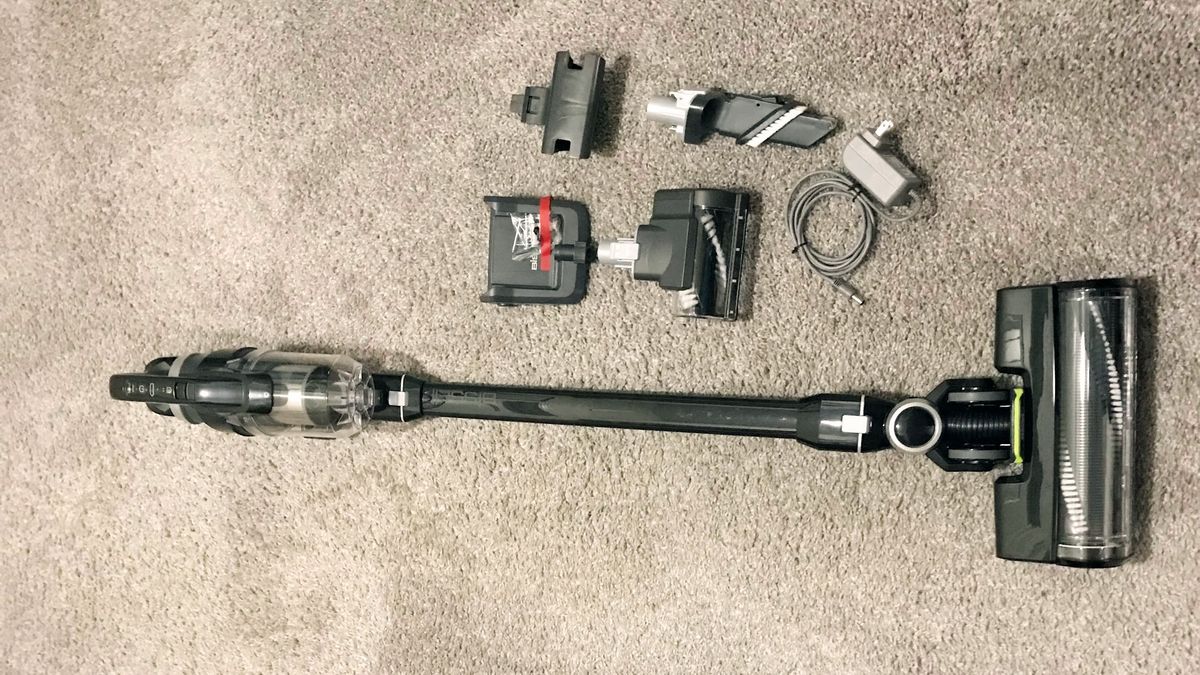 Bissell IconPet Turbo Cordless Stick Vacuum being tested in writer's home