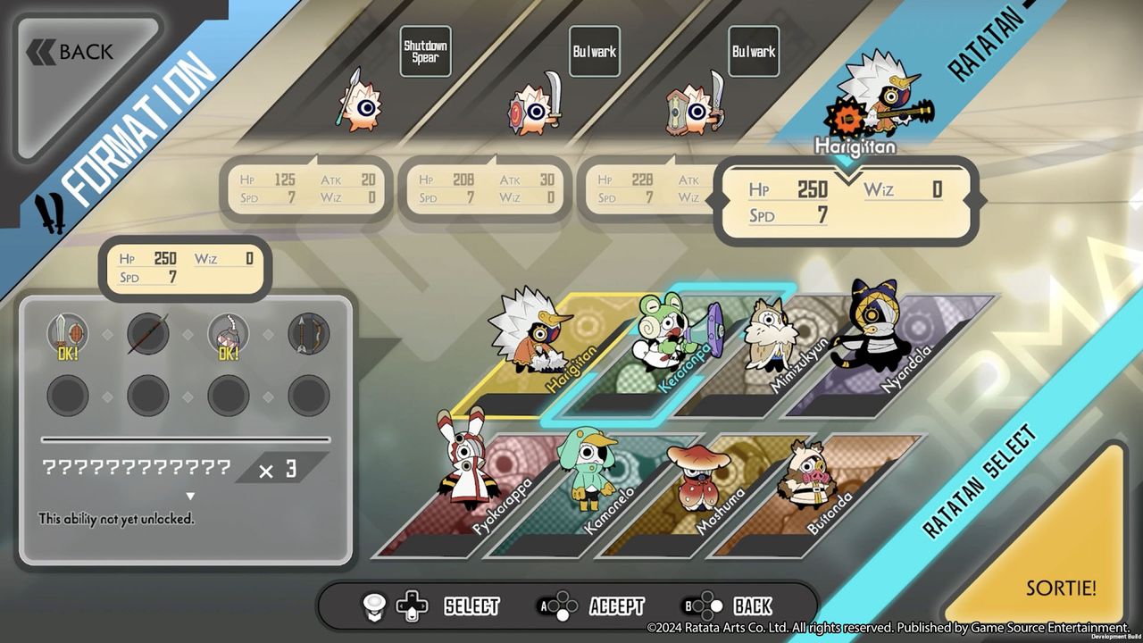 A screenshot from upcoming rhythmic roguelike action game Ratatan.