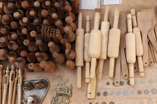 kitchen utensils in bukhara market