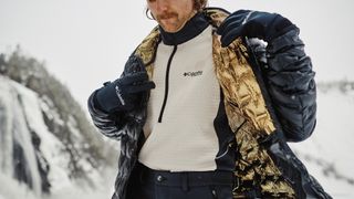 Man waring Columbia jacket with Omni-Heat technology