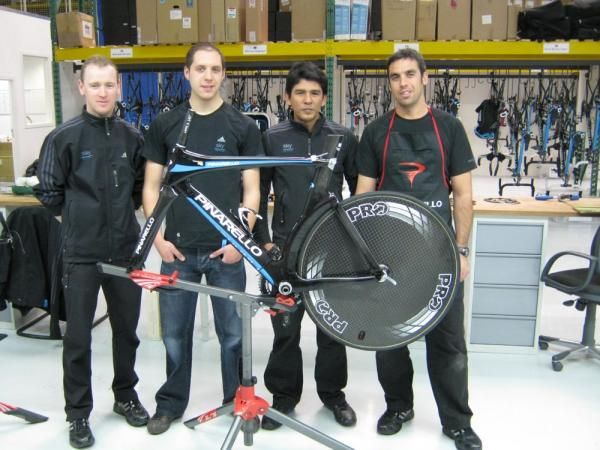 Some of the Team Sky mechanics crew: Ken IIegems, Frederik Moons, Rajen Murugajan and David Fernandez
