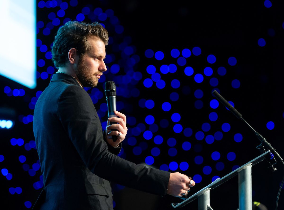 Adam Blythe on stage