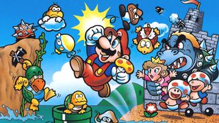 The Japanese box art for the original Super Mario Bros