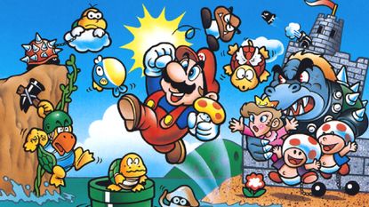 The Japanese box art for the original Super Mario Bros