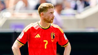 Kevin De Bruyne playing for Belgium vs Egypt at the World Cup 2026