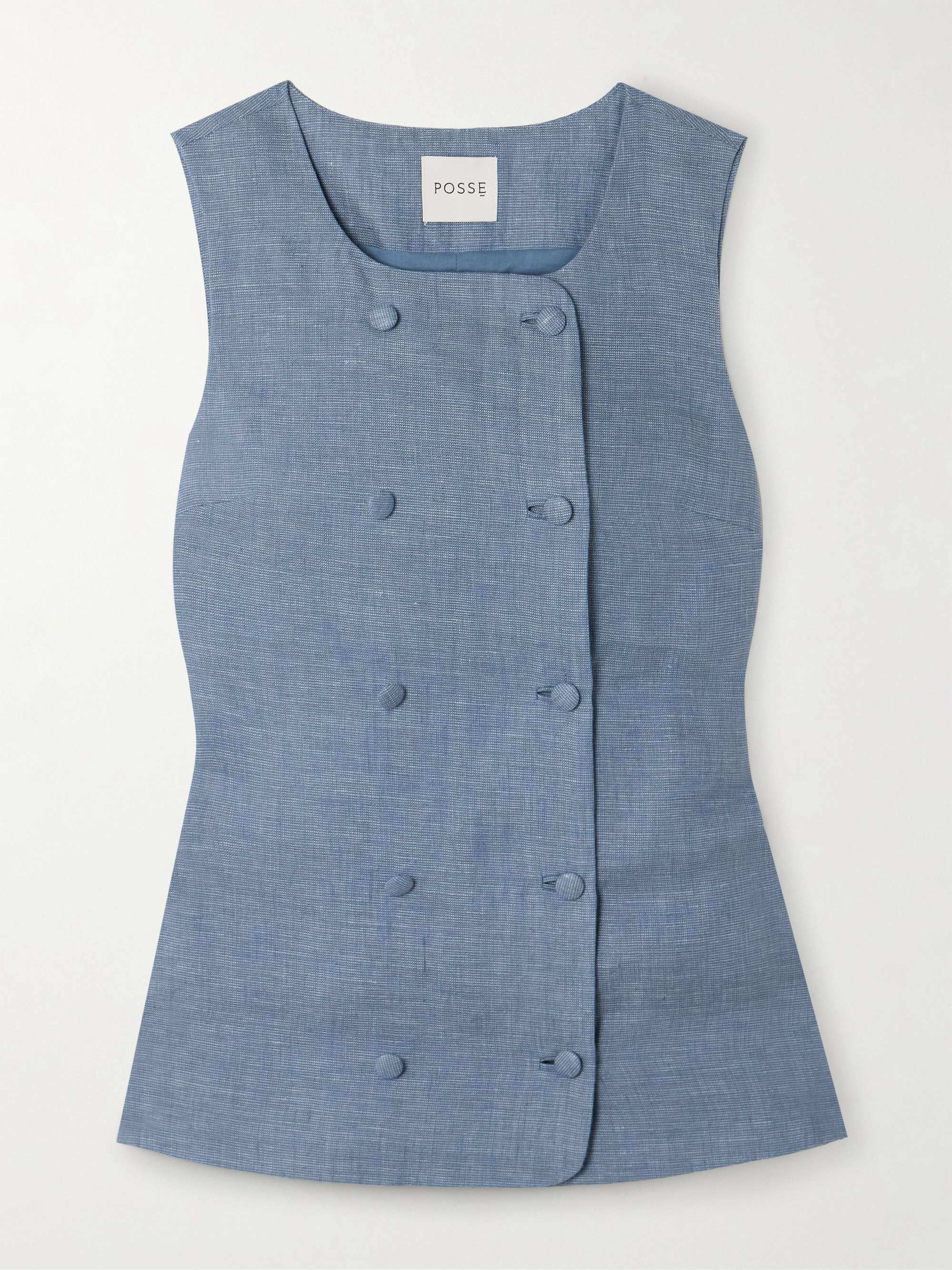 Thea Double-Breasted Linen Vest