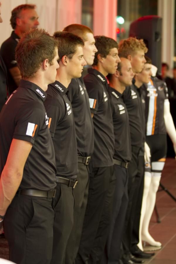 Team Jayco-2XU is presented at the launch in Brisbane