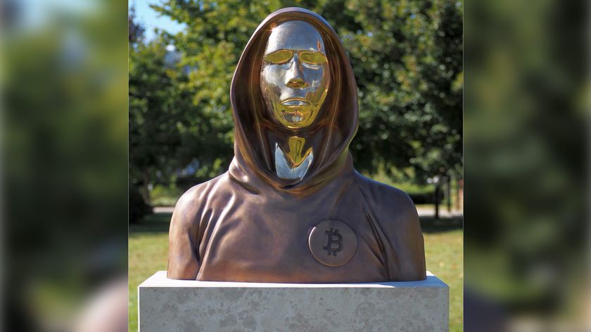 Bust of Satoshi Nakamoto, creator of bitcoin, erected in the Graphisoft Park in Budapest. The statue made of bronze and aluminum alloy by Tam&aacute;s Gilly and R&eacute;ka Gergely was inaugurated on September 16, 2021 at the initiative of the Hungarian Crypto Academy. (Budapest, District III, Z&aacute;hony Street) - cropped to 16:9