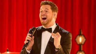 Michael Buble sings on The Voice.