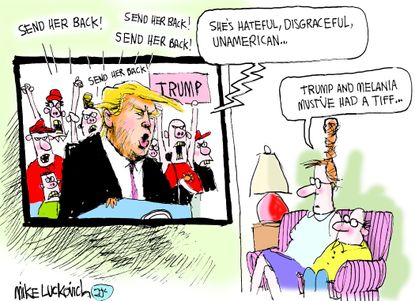 Political Cartoon Trump Send Her Back Melania