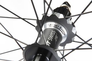 The rear hub. The hubs have cool diamond cut outs, just for aesthetics