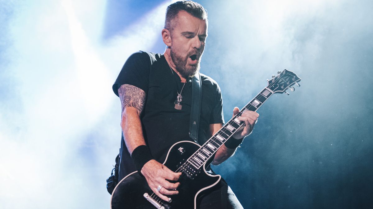 Guitarist Billy Duffy from the band The Cult performs onstage at La Riviera on August 21, 2019 in Madrid, Spain