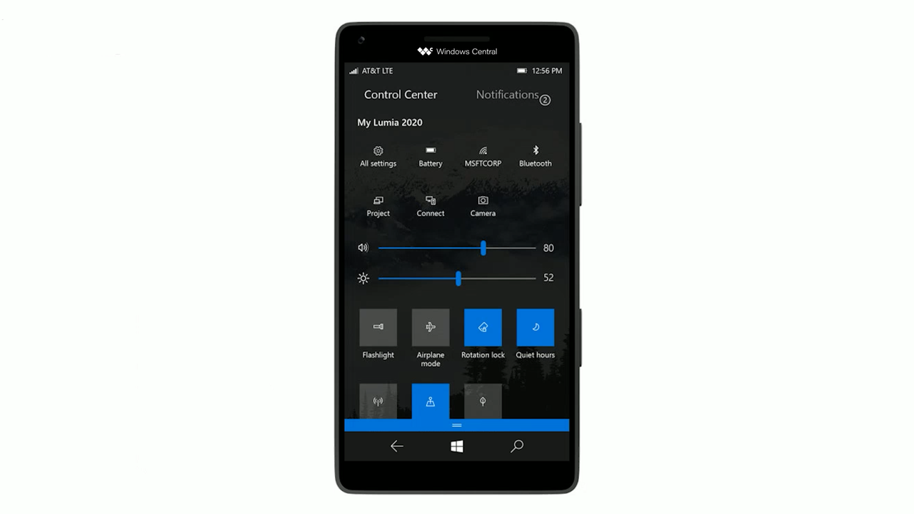 Control Center on Windows Phone
