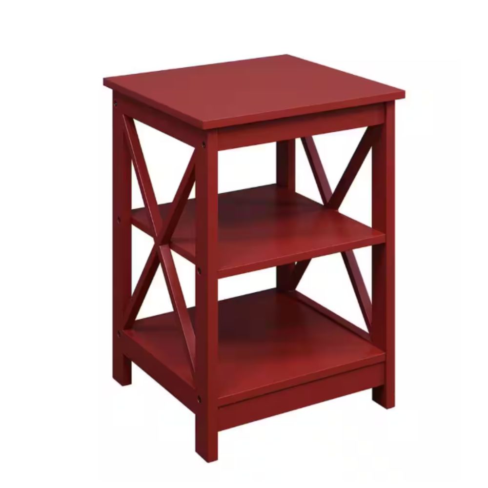 Oxford Cranberry Red Square End Table
