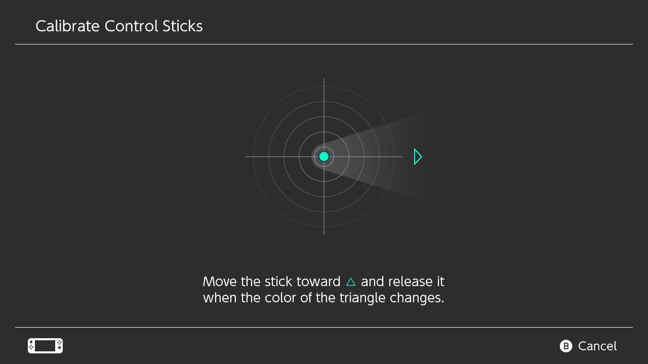 Nintendo Switch Joy-Con calibration process