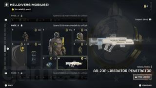 Helldivers 2 liberator penetrator rifle in warbond