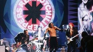 The Red Hot Chili Peppers perform onstage in 1992