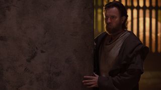 Ewan McGregor peers round a corner as Obi-Wan Kenobi for the upcoming Disney Plus series