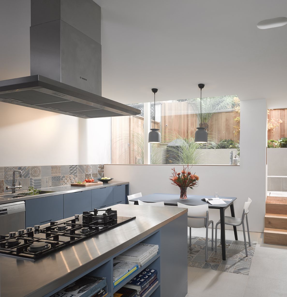 a kitchen in a narrow infill build