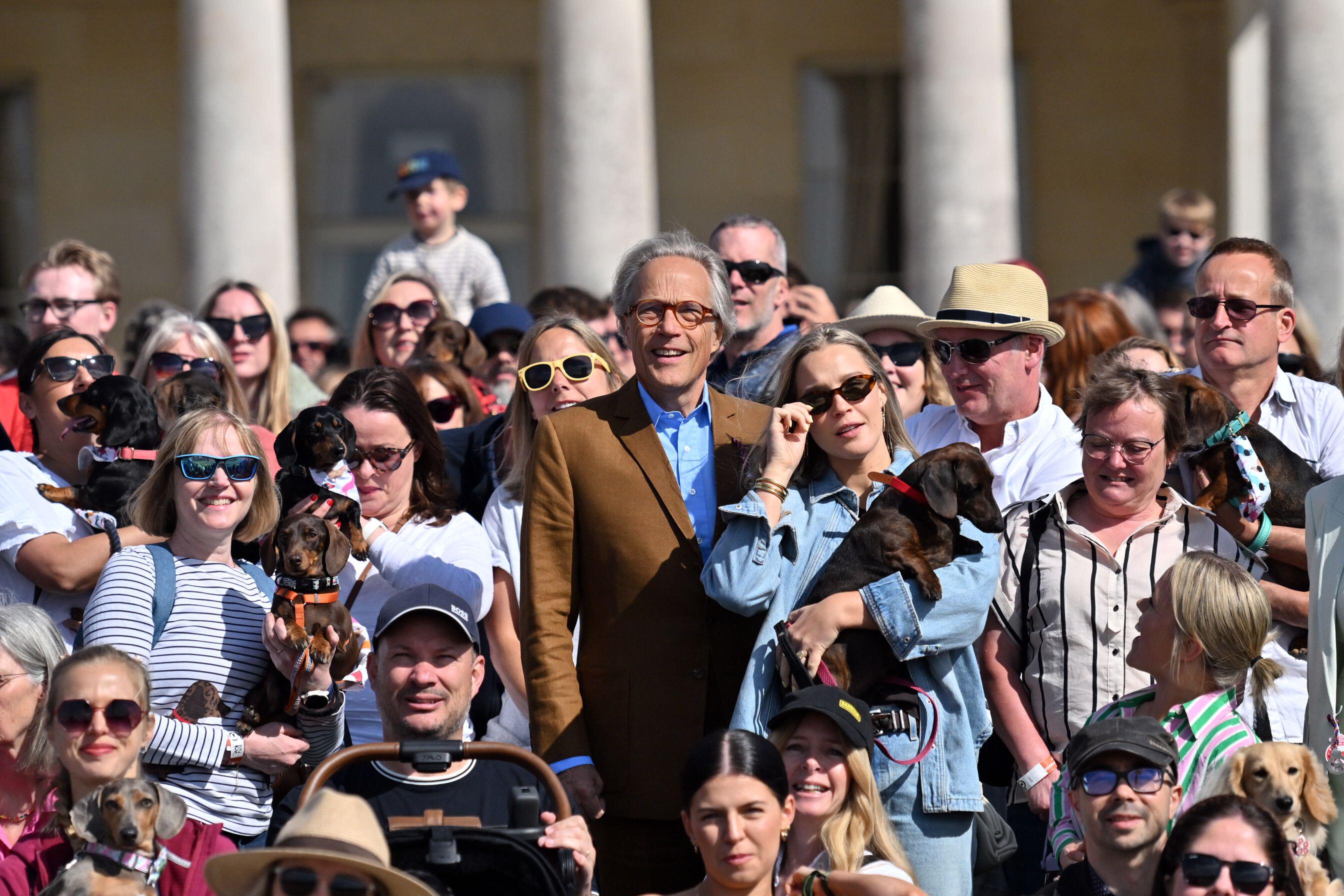 The Duke of Richmond surrounded by dachshunds