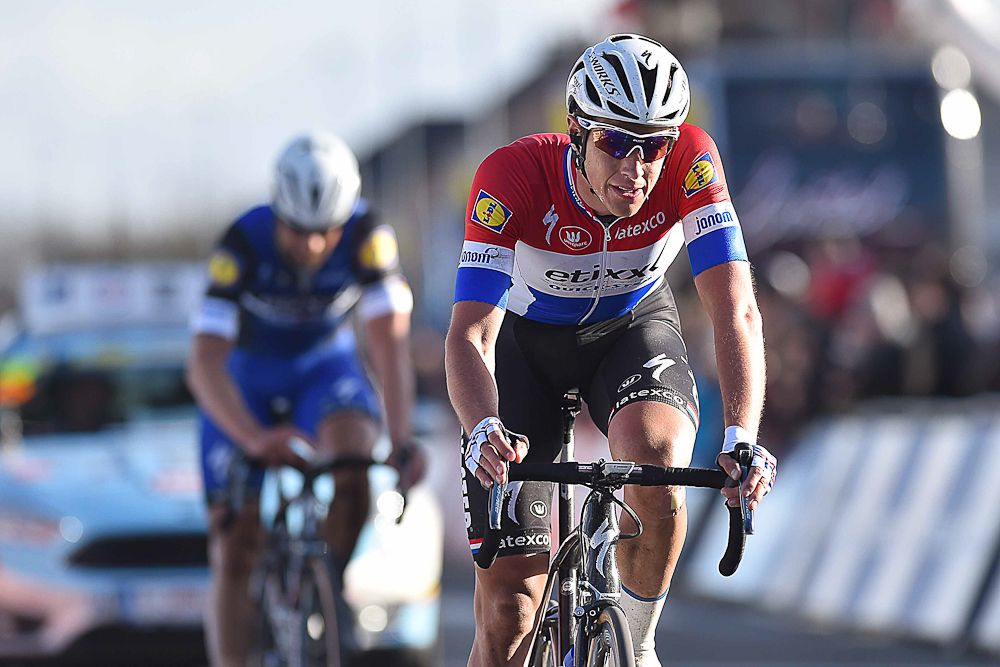 Niki Terpstra (Etixx-QuickStep) at the finish of E3 Harelbeke
