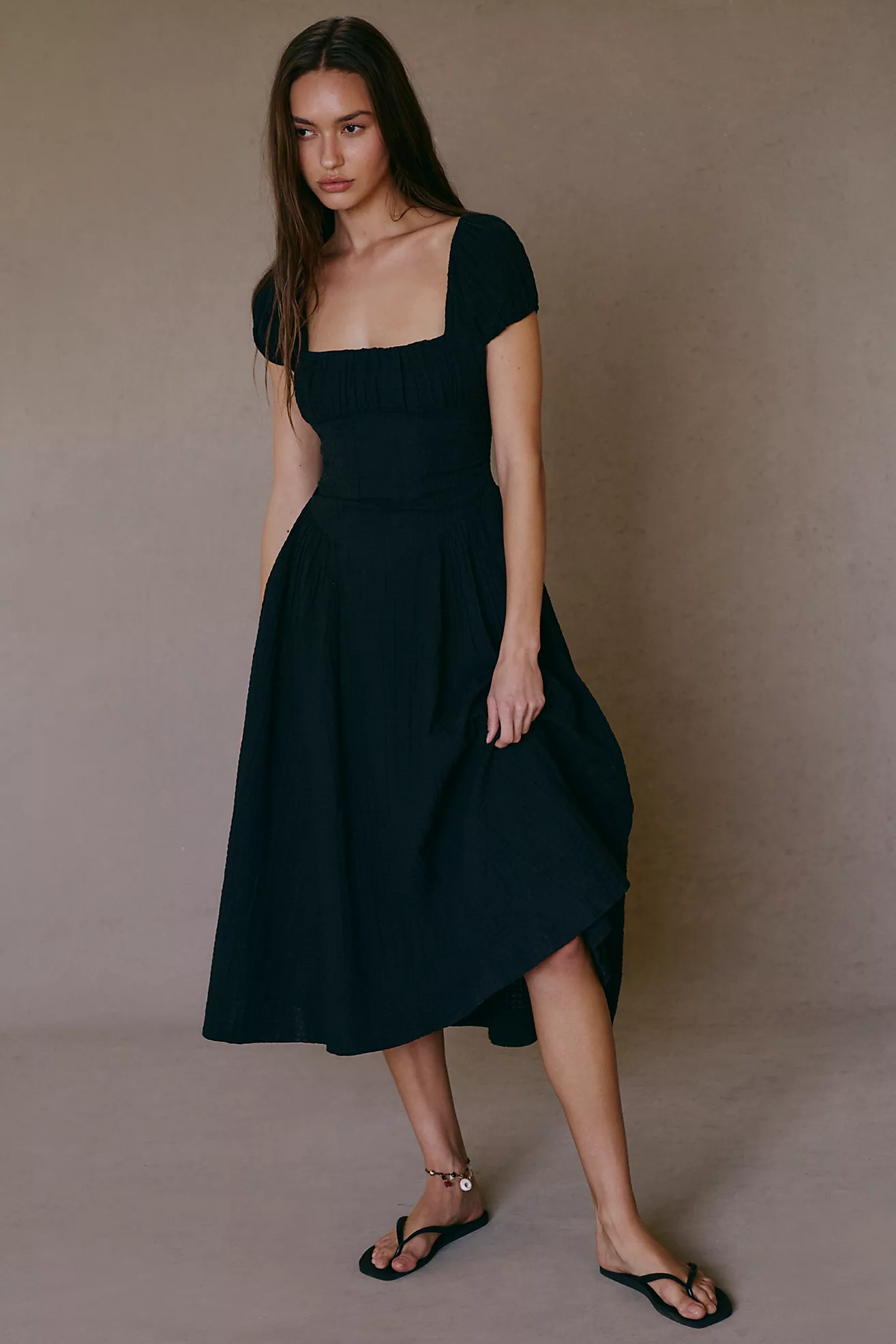 Ciara Pucker Check Midi