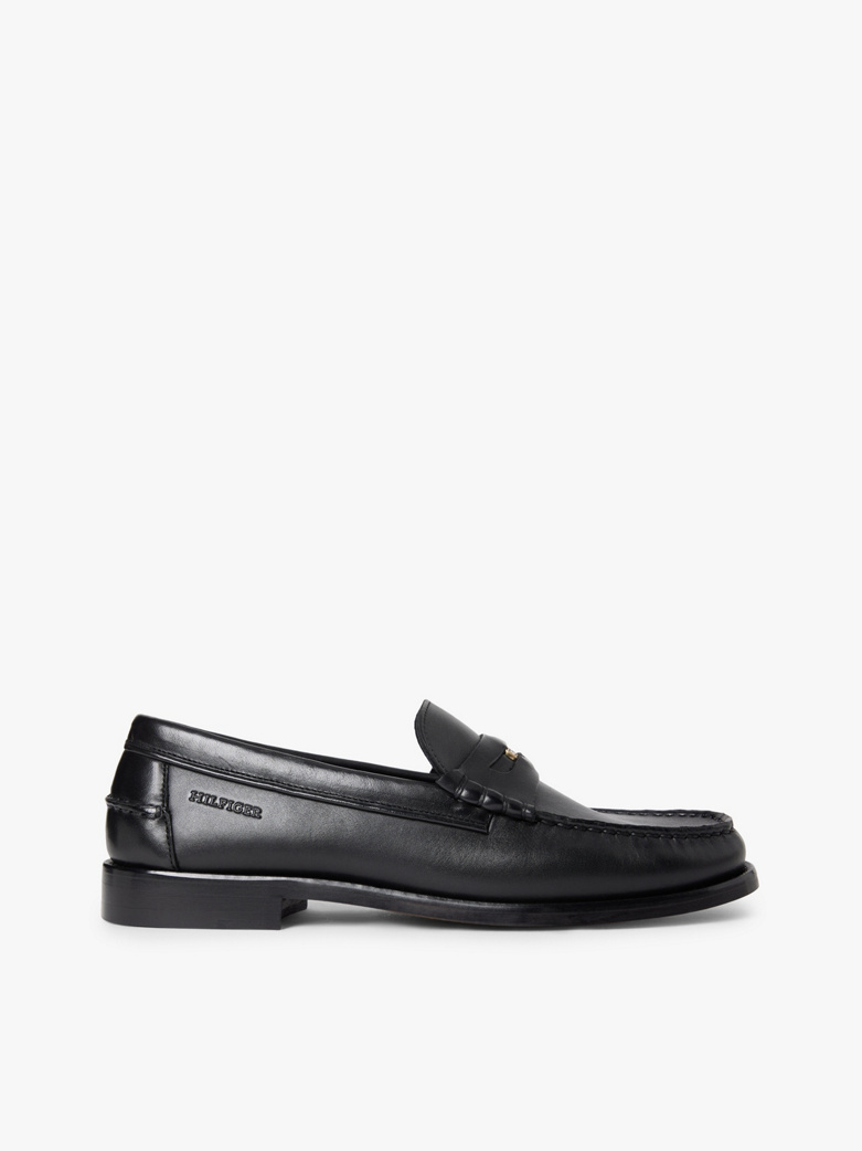 Leather Debossed Logo Loafers