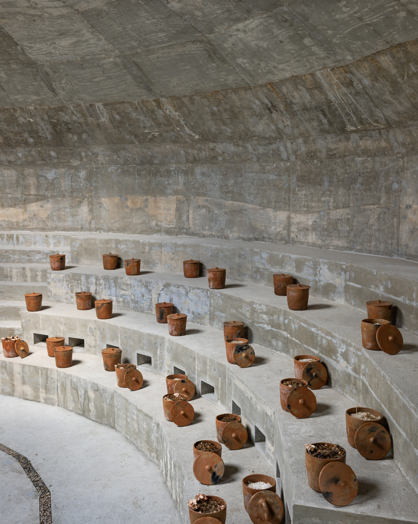 oval shaped Casa Wabi Mushroom Pavilion by OMA