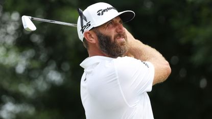 Dustin Johnson takes a shot during the 2022 LIV Golf Invitational Bangkok tournament