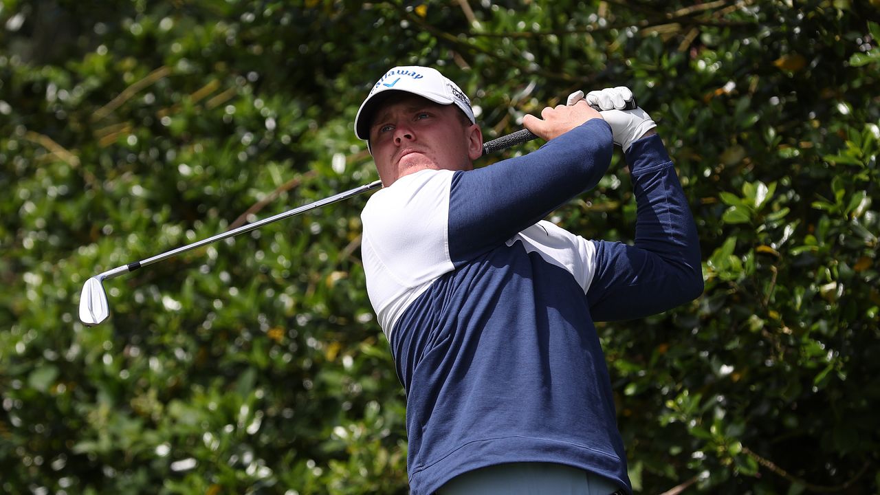 Algot Kleen tees off on the 1st hole during a practice day prior to the R&amp;A Amateur Championship at Royal Lytham &amp; St. Annes on June 12, 2022