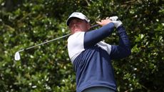 Algot Kleen tees off on the 1st hole during a practice day prior to the R&A Amateur Championship at Royal Lytham & St. Annes on June 12, 2022