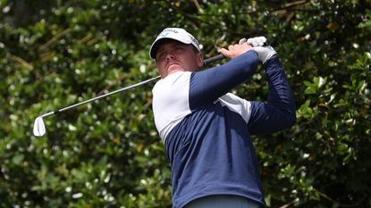 Algot Kleen tees off on the 1st hole during a practice day prior to the R&amp;A Amateur Championship at Royal Lytham &amp; St. Annes on June 12, 2022