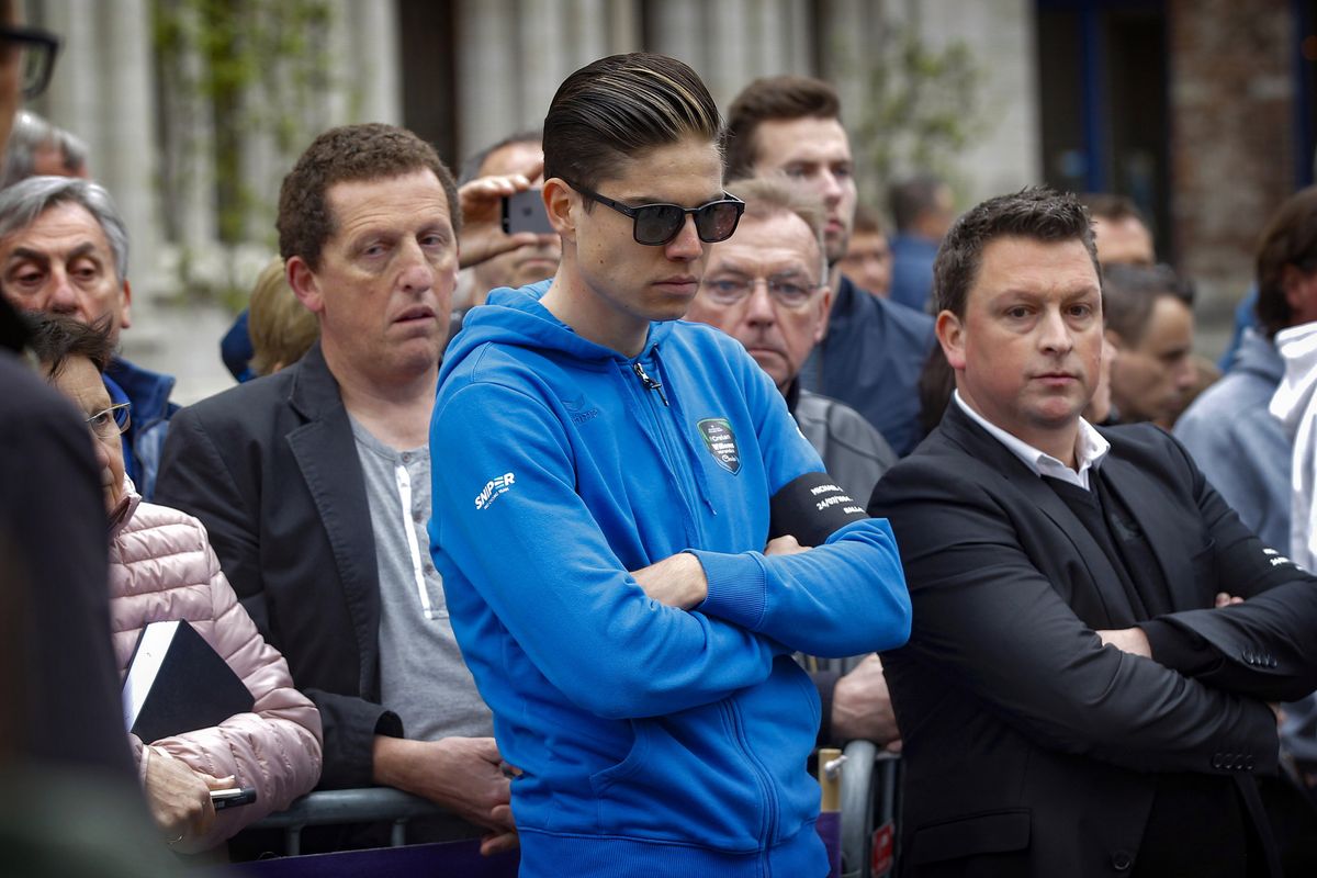 Wout Van Aert was at the start to remember Michael Goolaerts