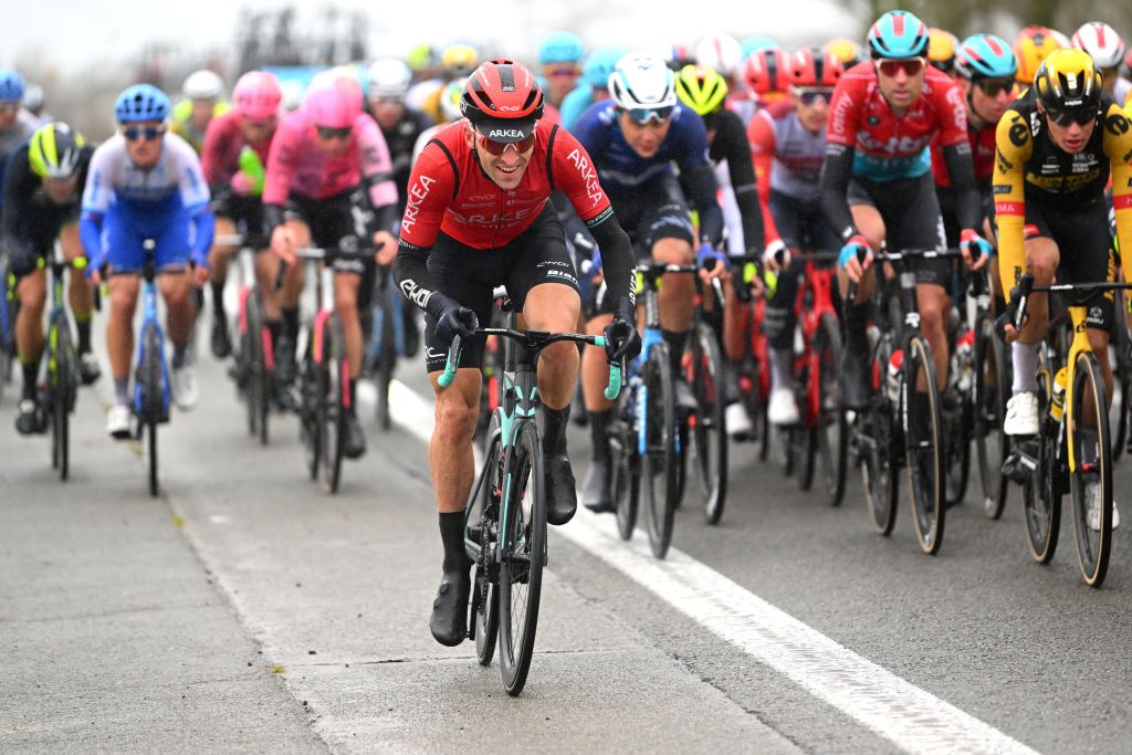 DE PANNE BELGIUM MARCH 22 Laurent Pichon of France and Team Arka Samsic competes during the 47th Minerva Classic Brugge De Panne 2023 a 211km one day race from Brugge to De Panne on March 22 2023 in De Panne Belgium Photo by Luc ClaessenGetty Images